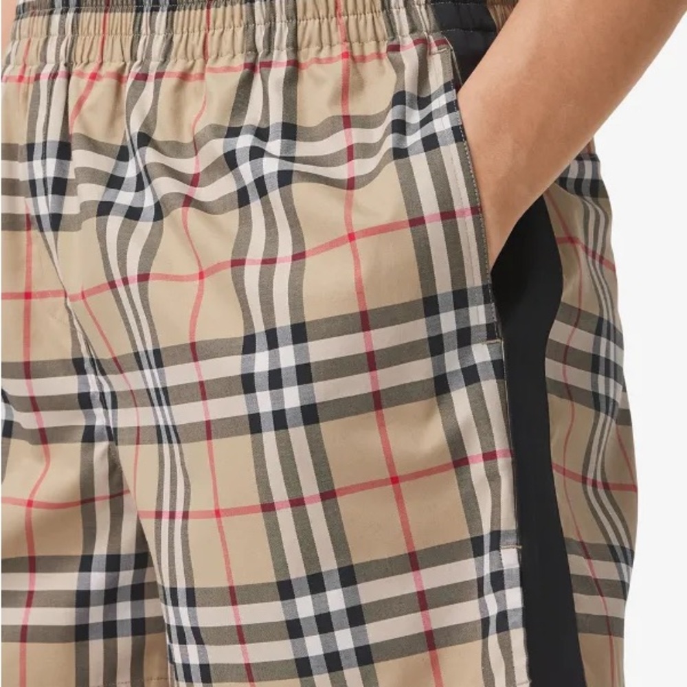 Burberry Vintage Check Side-Stripe Shorts Classic Designer Iconic - Picture 2 of 10